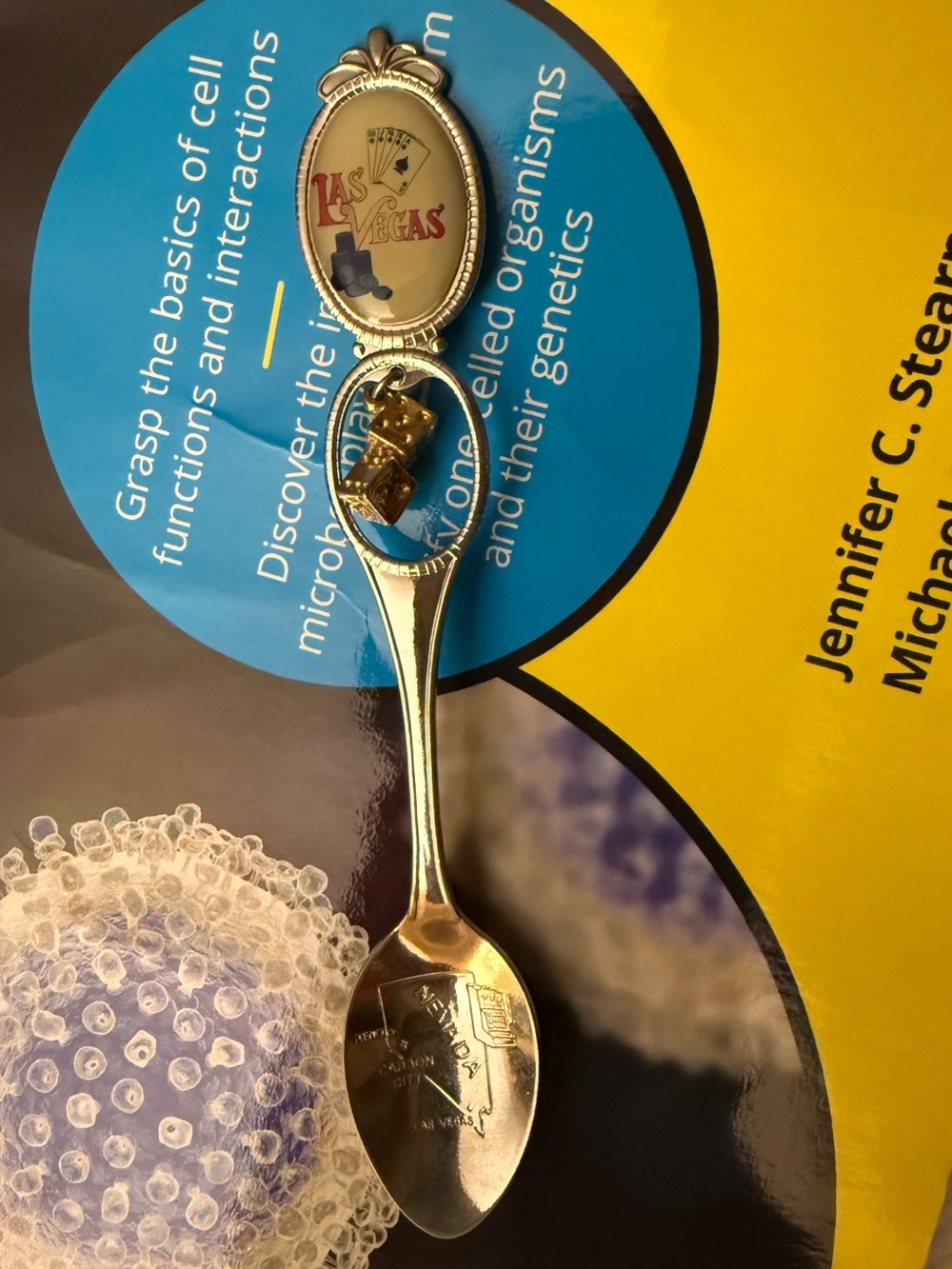 Unique Vintage Las Vegas Souvenir Tiny Spoon with Dice Charm